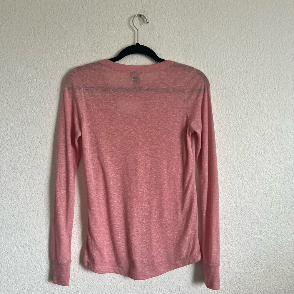 Sweaty Betty Xs Pink Cutout Long Sleeve Activewear Tee Thumb Hole View 4